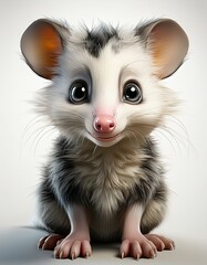 Niedliches Opossum, wei&szlig;er Hintergrund