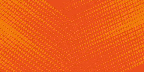 Dots halftone orange color pattern gradient texture with technology digital background. Dots pop art comics with summer background.