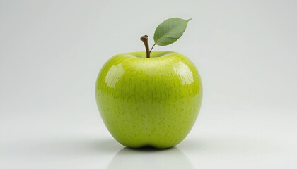 Fresh green apple fruit on white background, created by generative AI.