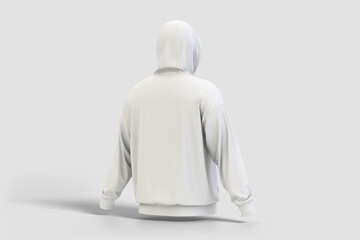 3D rendering blank hoodie mockup back view