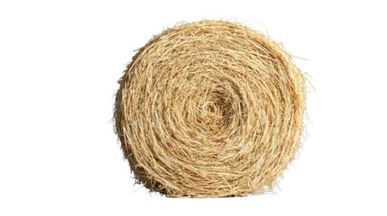 Round bale of hay isolated on transparent background