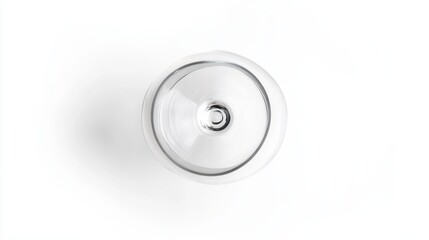 Minimalist Elegance - Top View of Empty Wine Glass Cup on White Background
