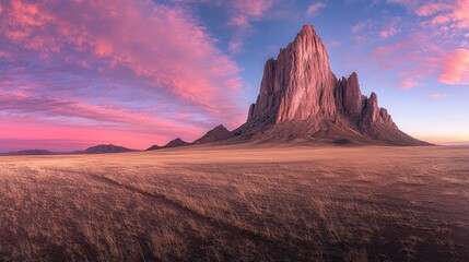Shiprock, New Mexico, at Sunset