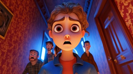 Fearful Surprise in Hallway