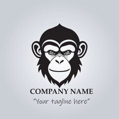 head of monkey company logo vector illustration
