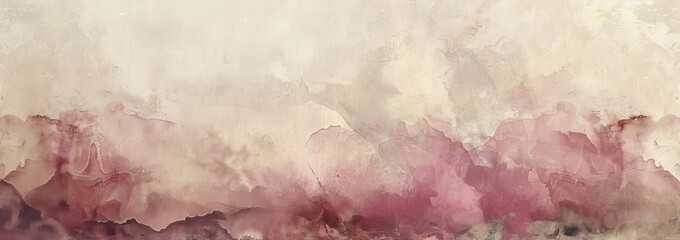 Obraz premium Abstract Landscape Painting With Soft, Blurred Edges And Delicate Textures. Evokes A Peaceful, Dreamy Atmosphere With Hints Of Mountains Or Rolling Hills.