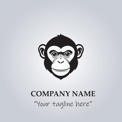 head of monkey company logo vector illustration
