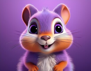 Niedliches Eichh&ouml;rnchen, lila Hintergrund