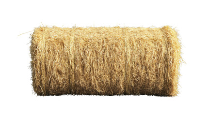 Round bale of hay isolated on transparent background
