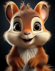 Niedliches Eichh&ouml;rnchen, schwarzer Hintergrund