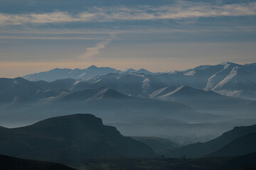 mountains in the morning