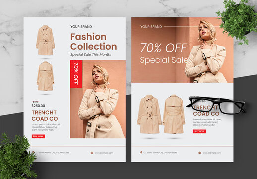 Brown And Red Fashion Flyer