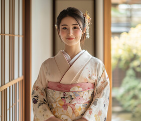 着物を着た若い女性