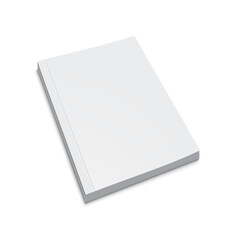 Blank White Booklet Brochure Cover Mockup. Vector