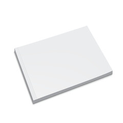 Blank White Booklet Brochure Cover Mockup. Vector