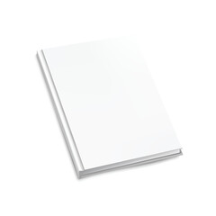 Blank White Booklet Brochure Cover Mockup. Vector