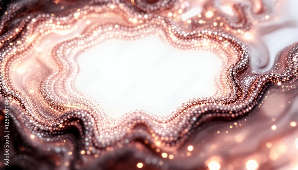 Poster Ornate shiny abstract pattern with pastel background in plastic shiny style with lighting
