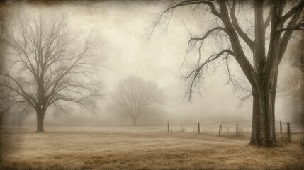 Misty Morning in the Fields: A Serene Landscape