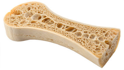cross section of bone on white background