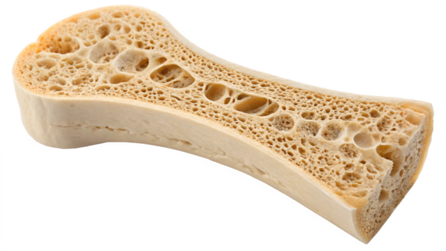 cross section of bone on white background
