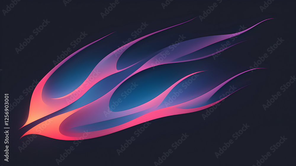 Poster abstract gradient flame design on dark background for modern visuals