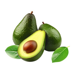 Avocado, alligator pear or avocado pear isolated on a white background.