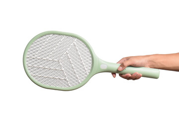 Hand holding Electronic mosquitoes killer isolated on white background