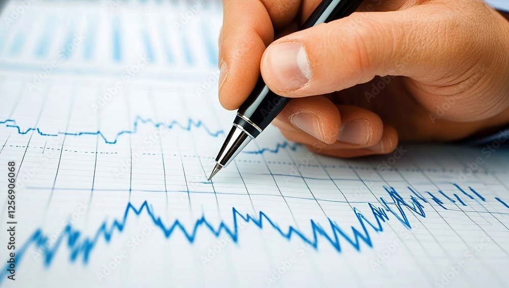 Poster analyzing financial data: interpreting charts and graphs for business success