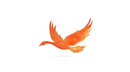 Vibrant illustration of a phoenix soaring through a bright white background, symbolizing rebirth