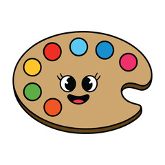 Kawaii color palette with cheerful pastel shades, featuring pink, green and blue, displayed on a white background in a cute and minimal style.