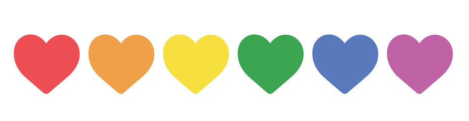 Rainbow heart LGBT Pride signs