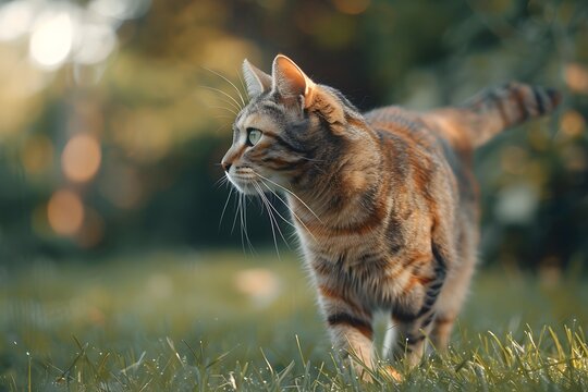 Curious Tabby Cat in Nature