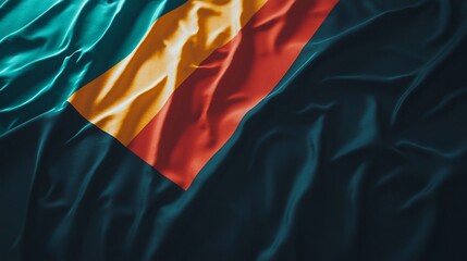 Obraz premium Waving Congolese flag, dark background, patriotic, website