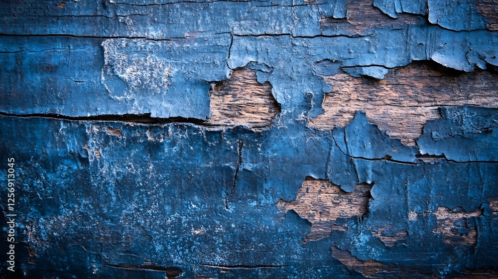 Aufkleber closeup of an old wooden surface with peeling paint showcasing a blend of textures and colors : gene