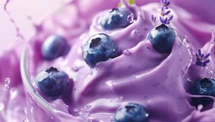 Delicious Blueberry Yogurt Swirl: Creamy, Purple, and Refreshing Dessert