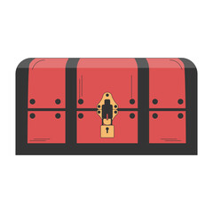 Pirate Treasure Icon with Flat Cartoon Design. Vector Illustration.