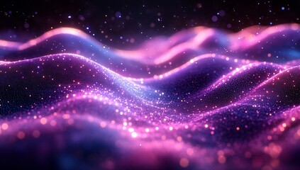 Obraz premium Abstract Purple and Pink Glittering Waves