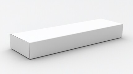 White rectangular box mockup, studio background, packaging design