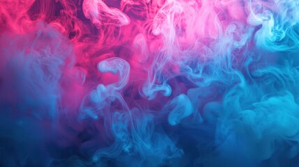 Obraz premium A captivating laser show with vibrant red and blue lights cutting through swirling concert smoke.
