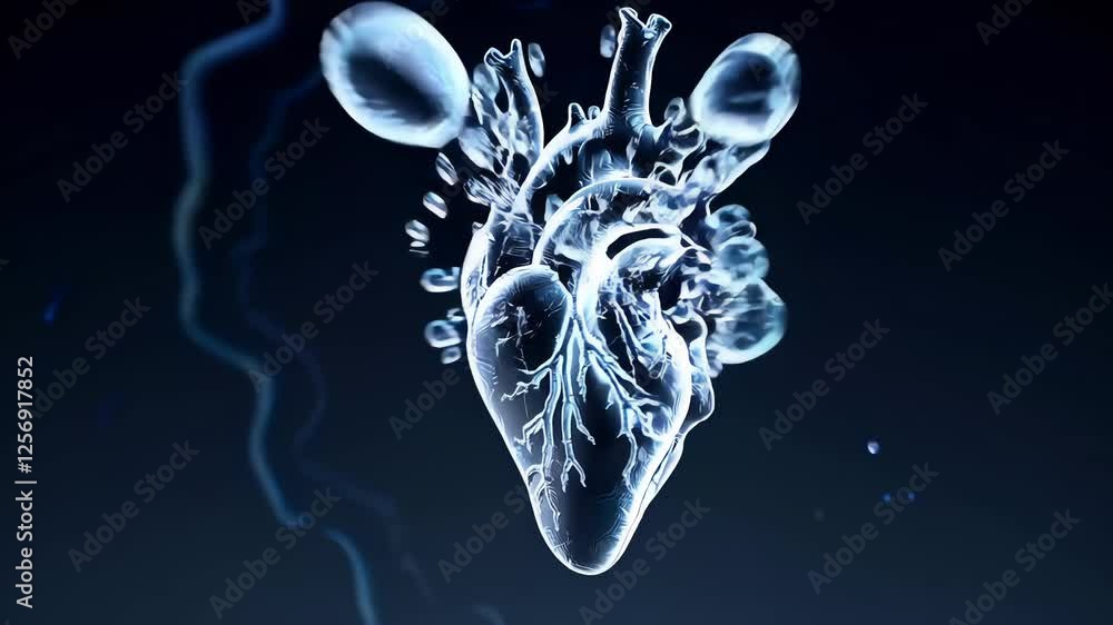 Aufkleber dynamic energetic transformation of a glowing heart with vivid colors and pulsating light