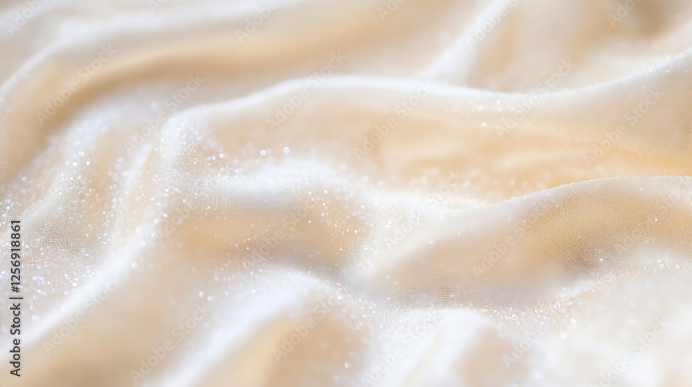 Aufkleber closeup view of shimmering silk fabric displaying soft folds and delicate texture under natural ligh