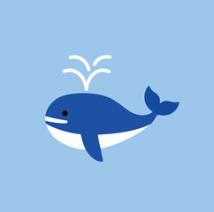 Cute Cartoon Whale Vector Art