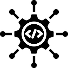 API Integration Glyph Icon
