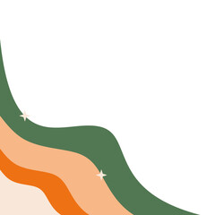 Retro Rainbow Wave Corner