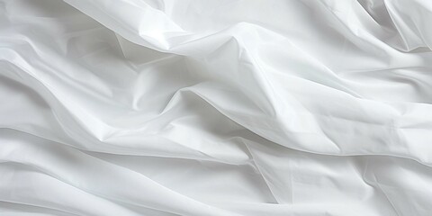 Obraz premium Crumpled white paper texture with natural creases and subtle shadows for backgrounds and design projects