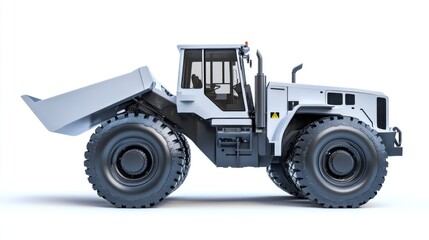 Naklejka premium Gray Dump Truck Isolated on White Background