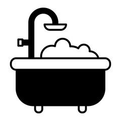 Bathtub black icon