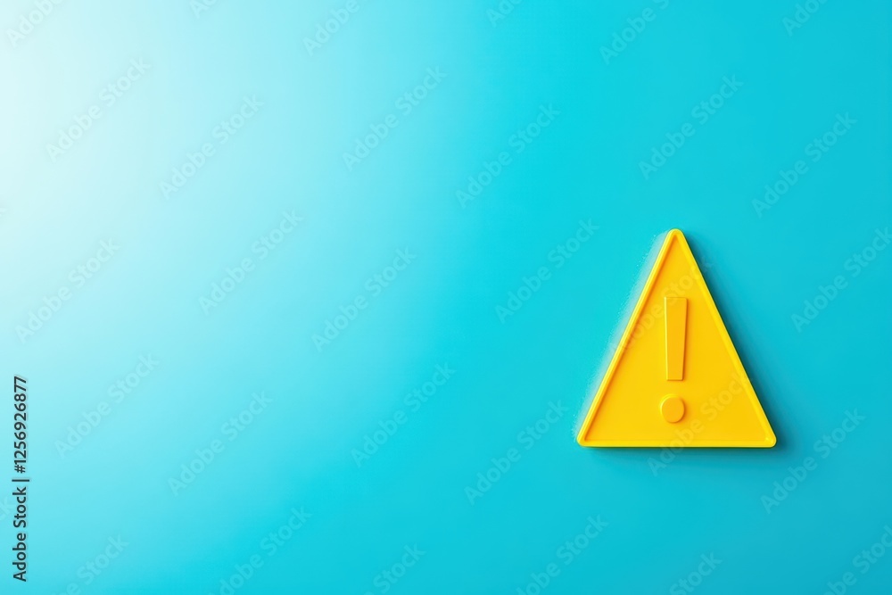 Aufkleber yellow triangle shape on a solid blue background for abstract geometric design or illustration