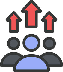 Team Growth Filled Line Icon