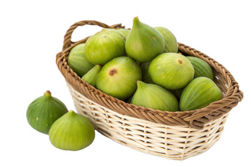 Fresh Green Figs in a Basket